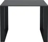 A product shot of a table with a dark gray stone top and black metal legs, presented on a white background. Náhled obrázku produktu
