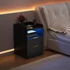 Nachtkastje met 2 lades, 40x40x60 cm, met LED-verlichting, Productafbeelding-voorbeeld 2