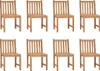 vidaXL Gartenstühle 8 Stk. mit Kissen Massivholz Teak Produktbild-Vorschau 1