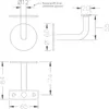 Handlaufträger mit Winkel, Ros. ø 60 mm, Wandabstand 74 mm, Produktbild-Vorschau 2