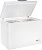 A white chest freezer with its lid open, showing the interior and some contents. Produktbild-Vorschau