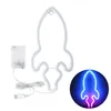 Rakete Leuchtreklame LED Neonlicht USB Batteriebetrieben Produktbild-Vorschau 3