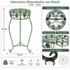 Bloemenbank, metaal, groen, rond, 75 cm. Bloemenstandaard, Productafbeelding-voorbeeld 2