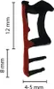 A profile view of a black and red rubber seal strip with measurement indicators. Produktbild-Vorschau