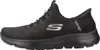 A side view of a black Skechers Slip-Ins shoe against a white background. Voir les images du produit