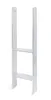 A silver metal H-shaped post support with two horizontal shelves, shown against a white background. Produktbild-Vorschau