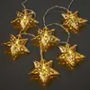 Lichterkette LED Deko Beleuchtung goldene Sterne Motiv Produktbild-Vorschau 1