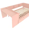 A pink children's bed with an attached desk and shelves. Náhľad obrázku produktu