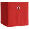 A single red fabric storage box with a metal grommet on the front. Produktbild-Vorschau