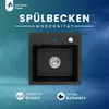 VBChome Granitspüle 44 x 44 cm Schwarz Einzelbecken Produktbild-Vorschau 4