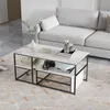 2er-Set Couchtisch, Eckiger Beistelltisch, Kaffeetisch mit Produktbild-Vorschau 2