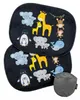 2X HECKBO Auto Sonnenblenden Kinder Baby Tiere mit Mama Produktbild-Vorschau 1
