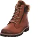 A single brown boot with fur lining and laces is shown against a white background. Produktbild-Vorschau
