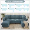 Merax Modulares Ecksofa, 4-Sitzer Sofa mit Stauraumhockern, Produktbild-Vorschau 8