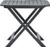 A dark gray folding garden table with a slatted top and X-shaped legs, shown against a white background. Náhľad obrázku produktu