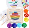 Holz Montessori Spielzeug,Clip Perlen Puzzle Brettspiele, Produktbild-Vorschau 1
