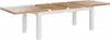 A white and wood extendable dining table shown from a side angle against a white background. Produktbild-Vorschau