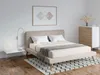 A bedroom scene with a bed, nightstand, and dresser. Produktbild-Vorschau