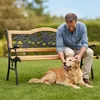 Akord Panca Da Giardino Rosa/Nera/Legno Naturale 125X52X76 Anteprima dell’immagine prodotto 9