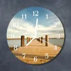 Glasuhr Wanduhr Küchenuhr Echt-Glas 30fi cm Brücke braun Produktbild-Vorschau 2