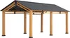 A wooden and metal gazebo or carport on a white background. Náhled obrázku produktu