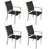 Four identical black and gray outdoor chairs are arranged in a two-by-two grid against a white background. Produktbild-Vorschau