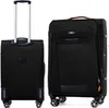 Two black suitcases are shown side-by-side against a white background. The suitcase on the left is upright with its handle extended. The suitcase on the right is also upright and appears slightly larger. Podgląd zdjęcia produktu