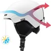 A white ski helmet with graphics illustrating airflow and temperature regulation. Anteprima dell’immagine prodotto