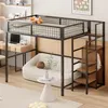 OKWISH Lit Mezzanine 140x200 Cm - Double Avec Échelle Voir les images du produit 1