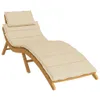 vidaXL Coussin pour chaise longue Beige 186x58x4 cm Tissu Voir les images du produit 3