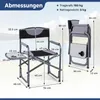 COSTWAY Regiestuhl klappbar, Campingstuhl mit Seitentisch & Produktbild-Vorschau 3