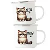 Meow Katze Grumpy Emaille Tasse Lustig Geschenkidee für Produktbild-Vorschau 2