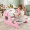 COSTWAY 4-in-1 kinderstatief met bankje en whiteboard, Productafbeelding-voorbeeld 2