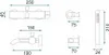 Technical drawing with dimensions of a bathtub faucet. Anteprima dell’immagine prodotto