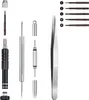A set of precision screwdrivers and tweezers arranged on a white background. Produktbild-Vorschau