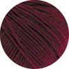 A close-up view of burgundy yarn with black stripes. Produktbild-Vorschau