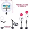 Collage of ring lights and stands showing different sizes and positions. Produktbild-Vorschau