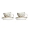 2er Retro Kitchen Espressotasse Untertasse Creme-Blau Lungo Produktbild-Vorschau 1