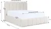 A bed with a mattress and dimensions indicated by measurement lines and text. Produktbild-Vorschau