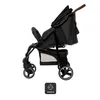 A black baby stroller is shown from the side against a white background. A small square icon with a baby silhouette and the text 'Kleinkind' is visible at the bottom center. Produktbild-Vorschau