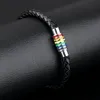 Bracciale LGBT in pelle arcobaleno PL48h Anteprima dell’immagine prodotto 3