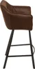 A side view of a brown bar stool with a black metal frame. Produktbild-Vorschau