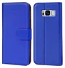 A blue flip case for a Samsung Galaxy S8 phone is shown from two angles. Produktbild-Vorschau