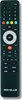 A black remote control with various buttons and labels, presented on a white background. Produktbild-Vorschau