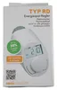 The image shows the packaging of a sanicomfort Energiesparregler Typ RD, an electronic thermostat head. Produktbild-Vorschau