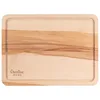 A wooden cutting board with a logo. Produktbild-Vorschau