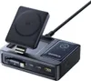 A black multi-port charger with a wireless charging pad attached. Anteprima dell’immagine prodotto
