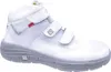 A white and gray high-top safety boot with Velcro straps. Produktbild-Vorschau
