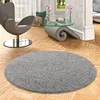 Hochflor Shaggy Teppich Prestige Grau Rund, Größe:133 cm Produktbild-Vorschau 1