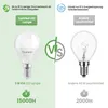 Comparison between a Lumiled LED lamp and a traditional light bulb, highlighting energy savings and lifespan. Produktbild-Vorschau